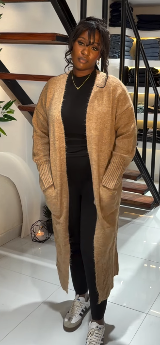 Light Brown Long Sleeve Cardigan